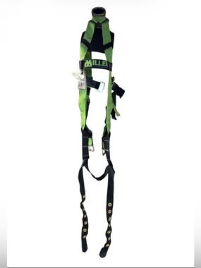 Miller Safety Full Body Harness Green Black Miller Roofer Harness 650T-4/UGK